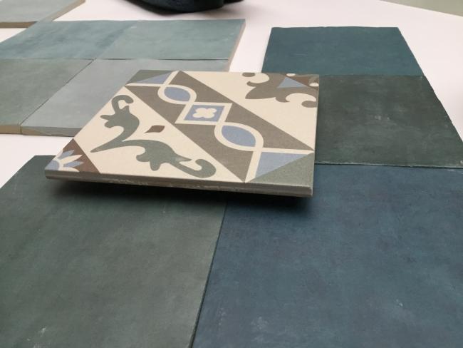 BEL AIR NOTRO & ATELIER 14X14 MAT MARINE & TURQUOISE 