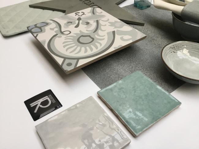 LA MADELEINE PAPILLON & ATELIER 10X10 GRIS & VERT D'EAU GLOSSY 